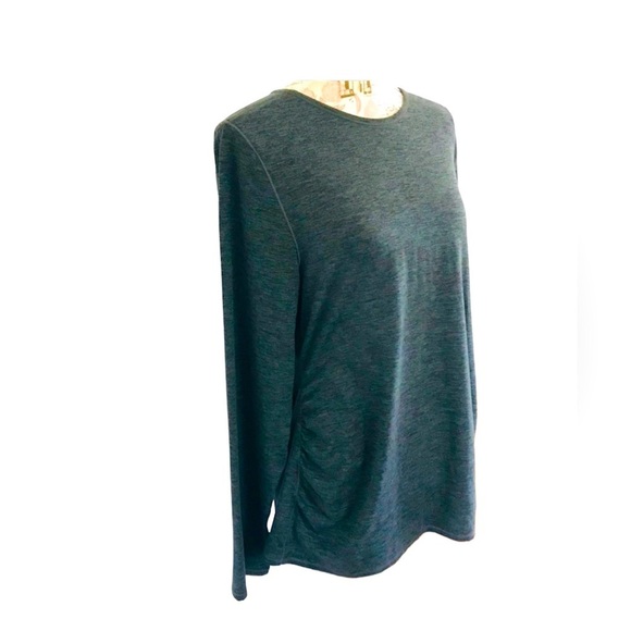 🐆NWOT Girlfriend Collective Heathered Gray/Blk Long Sleeve Top - Picture 3 of 8